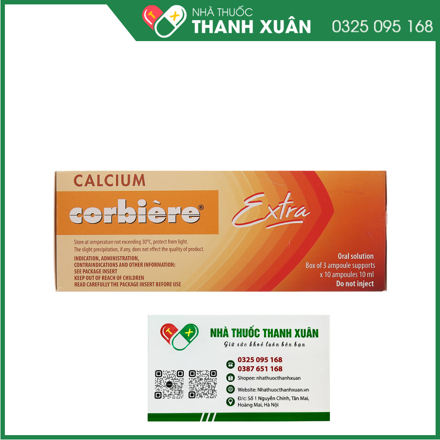 Calcium Corbière Extra bổ sung calci, điều trị loãng xương, còi xương